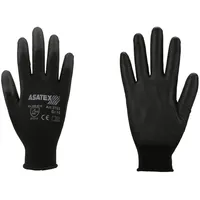 ASATEX Handschuhe schwarz EN 388 PSA II Nyl.m.PU