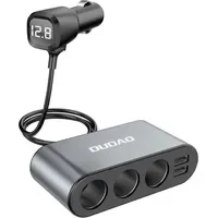 DUDAO KFZ-Ladegerät 2x USB / 3x Zigarettenanzünder-Splitter Schwarz
