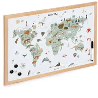 Zeller Whiteboard Weltkarte 60,0 x 40,0 cm natur, bunt
