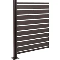 Mendler Alu Mülltonnen-Zaun HWC-K57, Erweiterungselement Mülltonnenverkleidung, Holzoptik erweiterbar 130x100x6cm