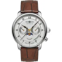 Zeppelin Herrenarmbanduhr Friedrichshafen Mondphase Braun