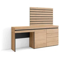 SKRAUT HOME Frisiertisch, Schminktisch, Ablage, 177x35x145 cm, Mit Schublade,