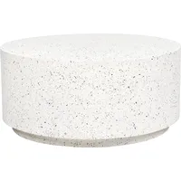 Beliani Beistelltisch Cremeweiß Leichtbeton und Glasfaser Rund ⌀ 90