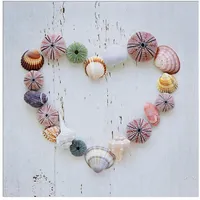 Art for the home - Outdoor Leinwandbilder Muschelherz 50x70cm",