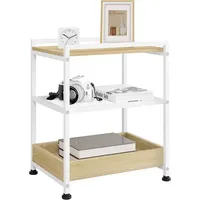 Woltu Beistelltisch mit Rollen Laptoptisch Sofatisch Nachttisch Kaffeetisch, Schlafzimmer