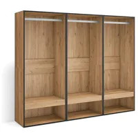 SKRAUT HOME Offener Kleiderschrank 180x145x35 cm beige