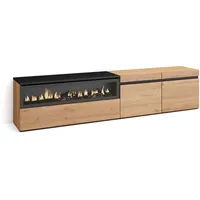 SKRAUT HOME Lowboard, Schwarz Eiche und - 2 Jahre