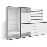 SKRAUT HOME Schuhschrank, Platzsparender Schrank, 227x35x145 cm, Schlafzimmer, Offener