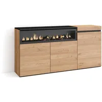 SKRAUT HOME Sideboard, Mehrfarbig, Holzwerkstoff, Rechteckig, 35x75x150 cm, Wohnzimmer,