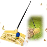 Novatool - 3x Gartenpflege-Sets Laubrechen mit 4-tlg. Steckstiel