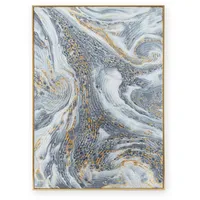 Art for the home Leinwandbild, Blau, Gold, Holzwerkstoff, Uni,