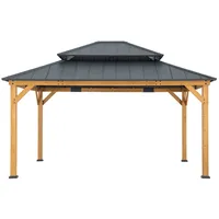 Sunjoy Gazebo Rimo Zedernholz 390 cm x 450 cm