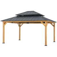 Sunjoy Gazebo Rimo Zedernholz 390 cm x 450 cm