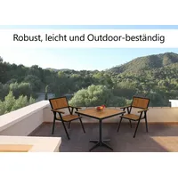 Mendler Gartentisch HWC-J95, Balkontisch Bistrotisch, Gastronomie Outdoor-Beschichtung Alu Holzoptik