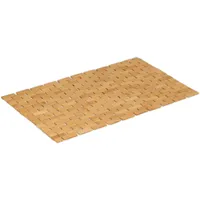 Relaxdays Badematte Bambus, 70 x 42 cm, faltbar, rutschfest,