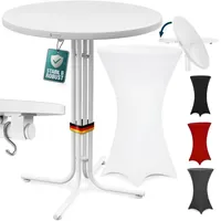 CASARIA Stehtisch 80 x 80 cm Weiß