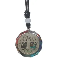 Saraswati Halskette Orgone Lebensbaum Edelsteine Nylonband