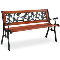 Relaxdays Gartenbank 10036070_0 rotbraun/schwarz Metall 125,0 cm