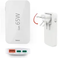 Hama Schnellladegerät 2x USB-C, 1x USB-A, flaches Mini-Ladegerät, PD,
