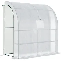 Outsunny Foliengewächshaus Tomatengewächshaus mit Mesh Fenster, und aufrollbaren Türen,