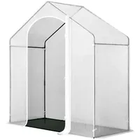 Woltu Foliengewächshaus Winterfest mit Schwarzer PE-Gewebeboden, gewächshaus Folie für