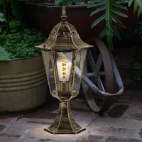 Harms Import Sockelleuchte Laterne schwarz Außenstehleuchte Stehlampe antik Gartenleuchte