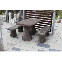 Aea Gartenmöbel Tisch mit 2 Bänke Terrasen Möbel Stein