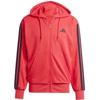 Adidas Essentials 3-Streifen French Terry Reißverschlusspullover Pure Ruby /