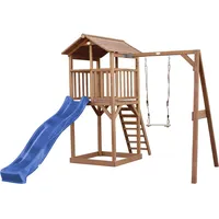 Axi Beach Tower Spielturm mit Einzelschaukel Braun und Blauer