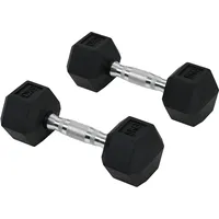 Homcom Hexagon Hanteln, 2er Set Hanteln mit gerändeltem Griff,