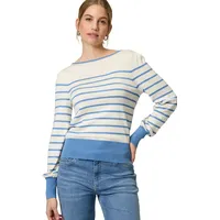 Zero Pullover mit Streifen Patch CreamBlue | 44