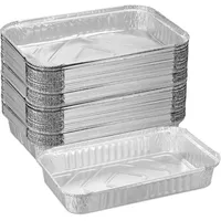 Relaxdays Grillschale 31 x 21 cm Aluminium Silber