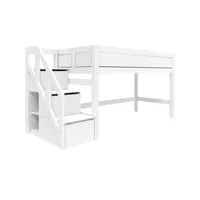 Lifetime halbhohes Bett mit Treppe ¦ weiß ¦ Maße