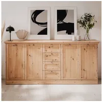 Homestyle4u 2750, Kommode Landhausstil 200cm breit mit Schubladen Holz