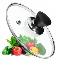 Kadax Topfdeckel "Taranto", Universaldeckel aus Glas mit Schwarzmatt griff,
