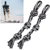 Relaxdays Hundespielzeug Seil 70 cm Schwarz/Grau