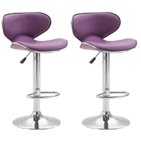 CLP 2er Set Barhocker Las Vegas Kunstleder lila/chrom