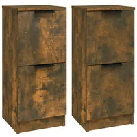 VidaXL Sideboards 2 Stk. Räuchereiche 30x30x70 cm Holzwerkstoff