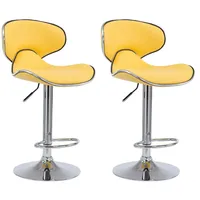 CLP 2er Set Barhocker Las Vegas Kunstleder gelb chrom