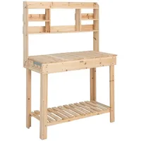 Goplus - Pflanztisch aus Holz, Gärtnertisch mit klappbarer Tischplatte,
