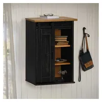 VidaXL Hängeschrank HALDEN mit Schiebetür Schwarz 49x22,5x70 cm Kiefer