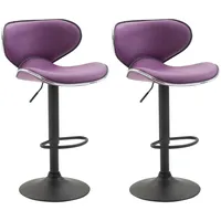 CLP 2er Set Barhocker Las Vegas Kunstleder lila/schwarz