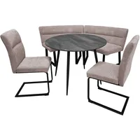 Hti-Living Sitzgruppe Liron Tisch mit Eckbank und 2 Stühlen