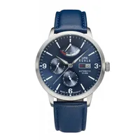 UMR Ruhla - Automatik Herrenuhr mit blauem Lederarmband -