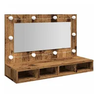 VidaXL Spiegelschrank mit LED Altholz 90x31,5x62 cm