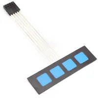 BerryBase Membran Folientastatur 4 Tasten (ohne Beschriftung) mit Klebeschicht