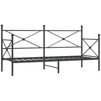 VidaXL Etagenbett ohne Matratze Schwarz 90x200 cm Stahl
