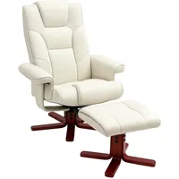 Homcom Relaxsessel Creme, Kunststoff, 84x104x84 cm, Wohnzimmer, Sessel, Relaxsessel