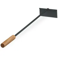 Relaxdays Aschekratzer, mit Holzgriff, Metall, 53 cm lang, für