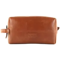 Buckle & Seam Kulturbeutel Everest Blu Washbag Cognac